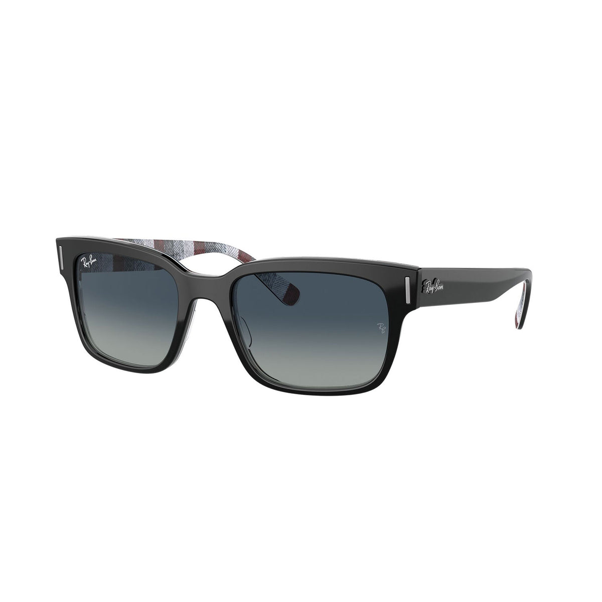 sunglasses ray ban model rb 2190 color 13183a black on chevron grey/burgundy