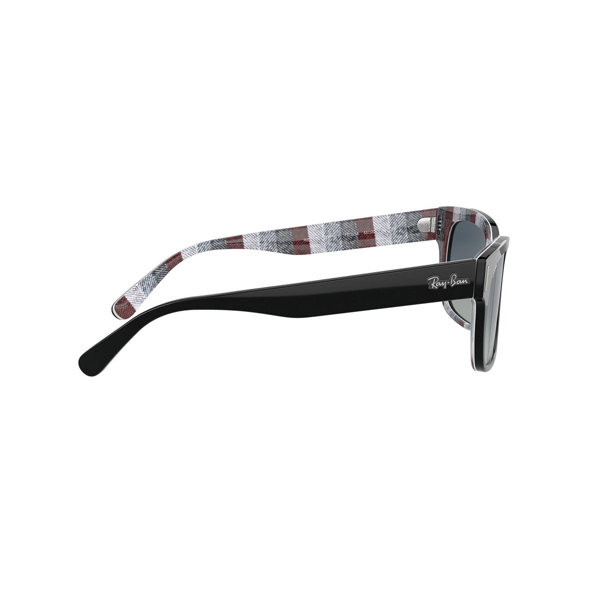 sunglasses ray ban model rb 2190 color 13183a black on chevron grey/burgundy